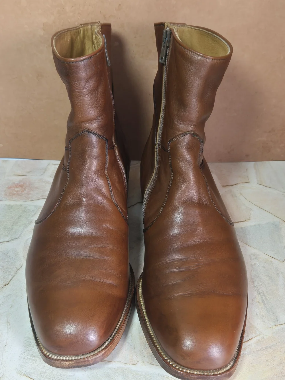 Vintage E.T. Wright Arch Preserver Brown Leather Side Zip Boots